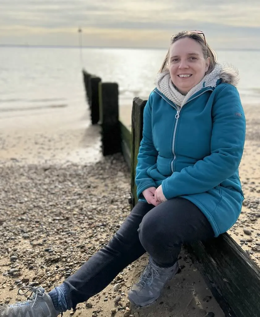 Jenefer Livings, sitting by the sea